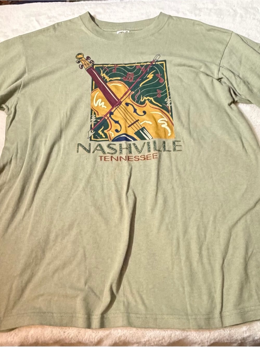 Vintage Nashville Tennessee Graphic T-Shirt - Sage Green